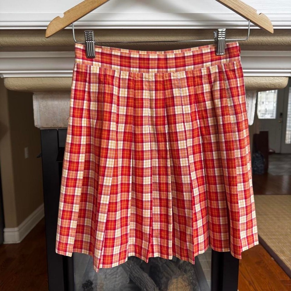 Ambercrombie plaid pleated preppy mini skirt 100% cotton school girl vintage